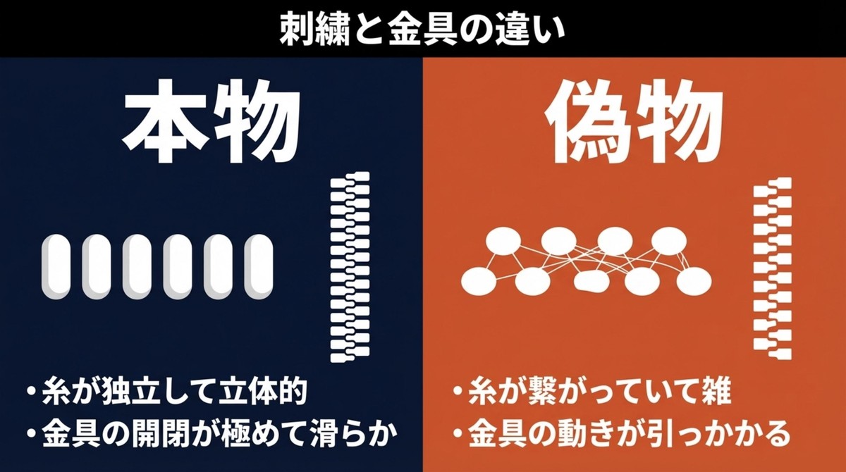 ロゴ刺繍と金具で見抜くアークテリクスの真贋 本物と偽物の刺繍の立体感と金具の滑らかさの違い