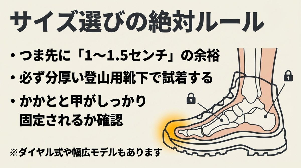 登山靴の正しいサイズ選びとフィッティングのポイント