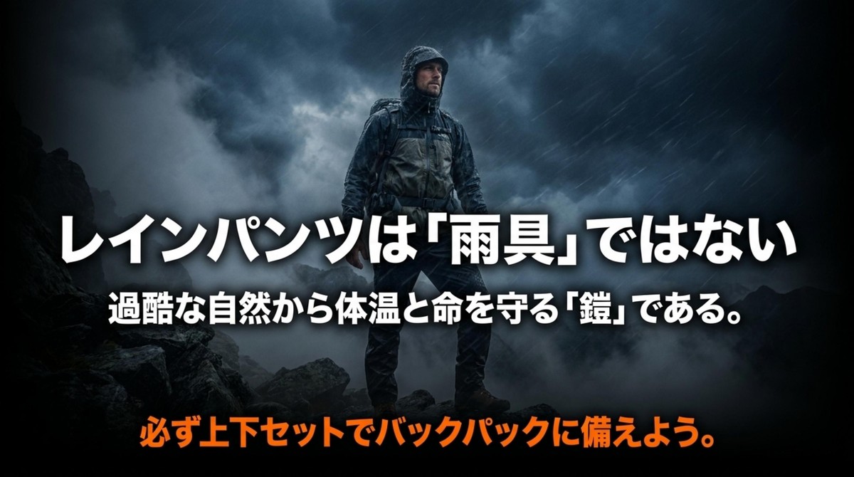 レインパンツは命を守る鎧