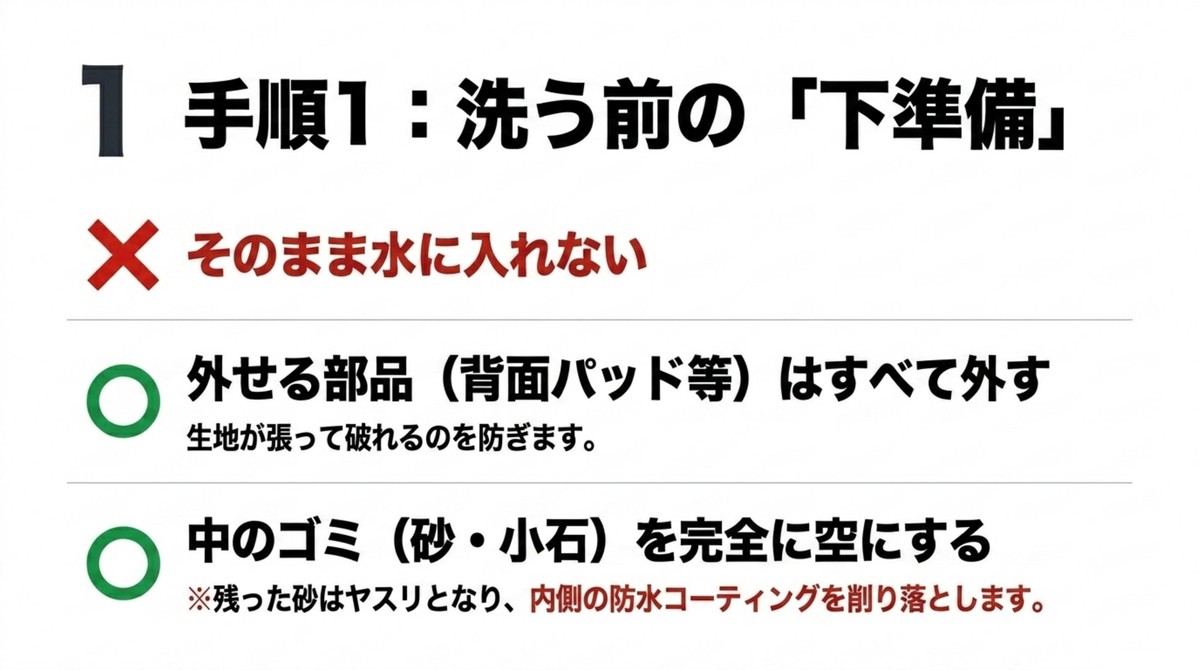 洗う前の必須ステップ!パーツ外しと内部の掃除 洗う前の下準備と内部の掃除