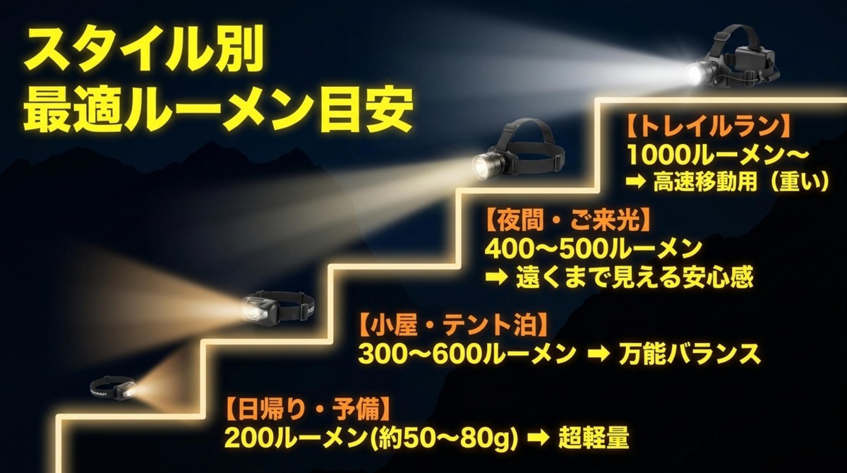 スタイル別最適ルーメン目安表[cite: 1]