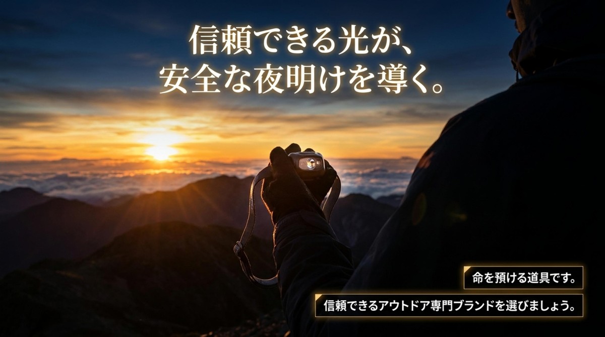 信頼できるアウトドア専門ブランドを選びましょう[cite: 1]