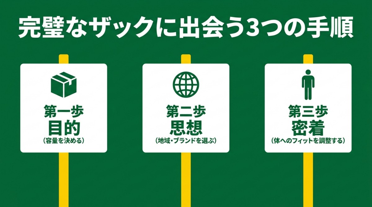 目的、思想、密着という完璧なザックに出会うための3つの手順