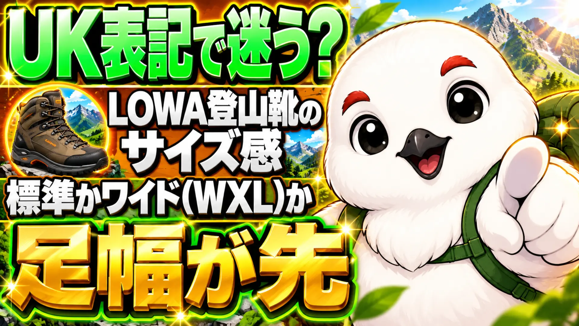 LOWA登山靴のサイズ感を足幅で標準とワイドから選び分ける
