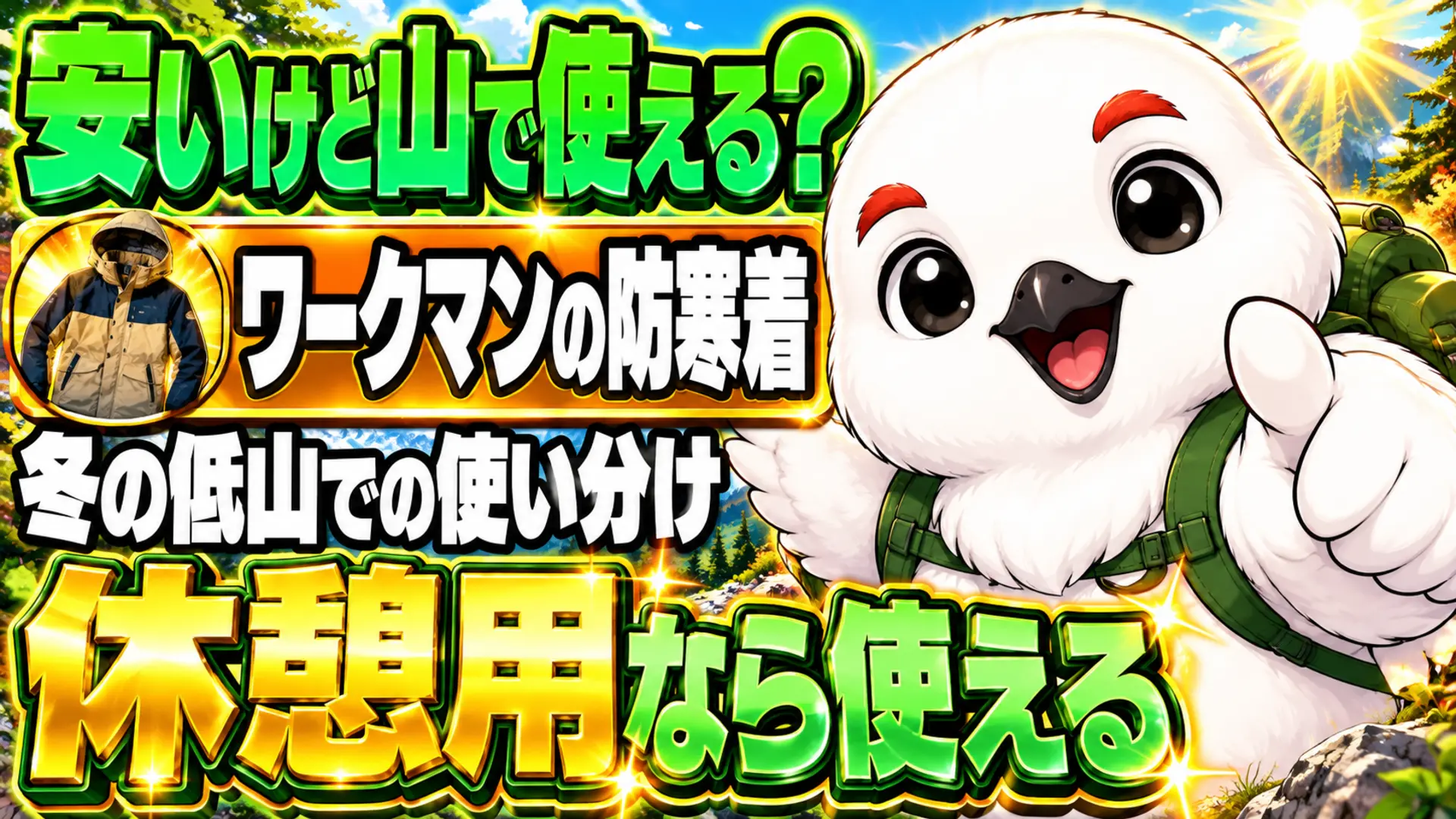 ワークマンの防寒着は冬の低山で休憩時の保温着なら使えるという解説